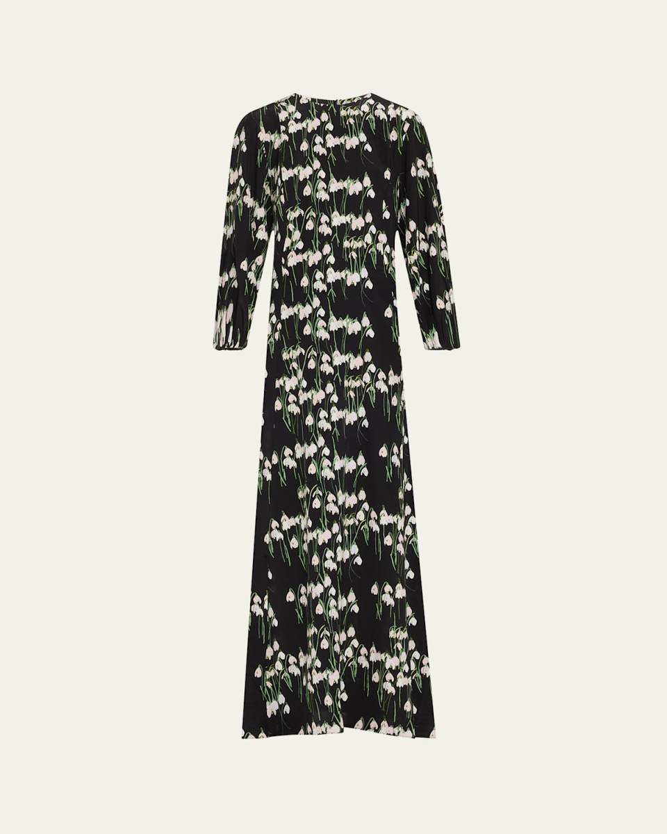 Roxette Long Floral Silk Dress